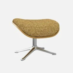 Habitat Repose-pieds En Chêne Et Tissu Venezia - Jaune épice - Pied Aluminium -meubles boutique marc repose p chene ven mout alu 10274273 1