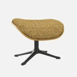 Habitat Repose-pieds En Chêne Et Tissu Venezia - Jaune épice - Pied Noir -meubles boutique marc repose p chene ven mout p nr 10274257