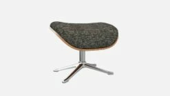 Habitat Repose-pieds En Noyer Et Tissu Alba - Gris Nuage - Pied Aluminium -meubles boutique marc repose p noyer alba gris fon alu 10275097 2