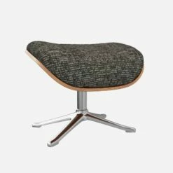 Habitat Repose-pieds En Noyer Et Tissu Alba - Gris Nuage - Pied Aluminium -meubles boutique marc repose p noyer alba gris fon alu 10275097