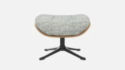 Habitat Repose-pieds En Noyer Et Tissu Alba - Gris Brume - Pied Noir -meubles boutique marc repose p noyer alba gris p nr 10274885 2