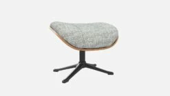 Habitat Repose-pieds En Noyer Et Tissu Alba - Gris Brume - Pied Noir -meubles boutique marc repose p noyer alba gris p nr 10274889 2