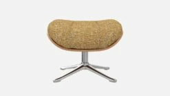 Habitat Repose-pieds En Noyer Et Tissu Alba - Jaune Soleil - Pied Aluminium -meubles boutique marc repose p noyer alba jaune alu 10275029 2