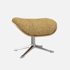 Habitat Repose-pieds En Noyer Et Tissu Alba - Jaune Soleil - Pied Aluminium -meubles boutique marc repose p noyer alba jaune alu 10275033 1