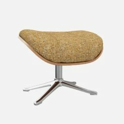 Habitat Repose-pieds En Noyer Et Tissu Alba - Jaune Soleil - Pied Aluminium -meubles boutique marc repose p noyer alba jaune alu 10275033