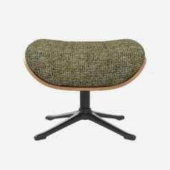 Habitat Repose-pieds En Noyer Et Tissu Alba - Vert Orage - Pied Noir -meubles boutique marc repose p noyer alba vert p nr 10274949 1