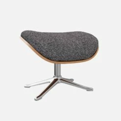 Habitat Repose-pieds En Noyer Et Tissu Lucca - Bleu Zingué - Pied Aluminium -meubles boutique marc repose p noyer lucca bleu alu 10274777 1