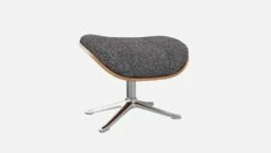 Habitat Repose-pieds En Noyer Et Tissu Lucca - Bleu Zingué - Pied Aluminium -meubles boutique marc repose p noyer lucca bleu alu 10274777 2