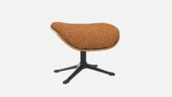 Habitat Repose-pieds En Noyer Et Tissu Lucca - Marron Noisette - Pied Noir -meubles boutique marc repose p noyer lucca orange p nr 10274697 2