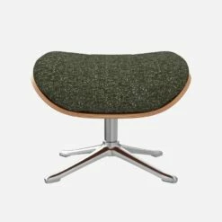 Habitat Repose-pieds En Noyer Et Tissu Lucca - Vert Mousse - Pied Aluminium -meubles boutique marc repose p noyer lucca vert alu 10274645 1