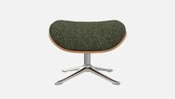 Habitat Repose-pieds En Noyer Et Tissu Lucca - Vert Mousse - Pied Aluminium -meubles boutique marc repose p noyer lucca vert alu 10274645 2