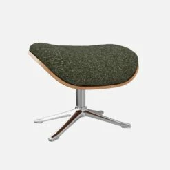 Habitat Repose-pieds En Noyer Et Tissu Lucca - Vert Mousse - Pied Aluminium -meubles boutique marc repose p noyer lucca vert alu 10274649 1