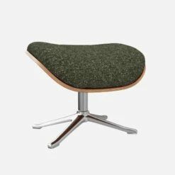 Habitat Repose-pieds En Noyer Et Tissu Lucca - Vert Mousse - Pied Aluminium -meubles boutique marc repose p noyer lucca vert alu 10274649