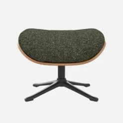 Habitat Repose-pieds En Noyer Et Tissu Lucca - Vert Mousse - Pied Noir -meubles boutique marc repose p noyer lucca vert p nr 10274629 1