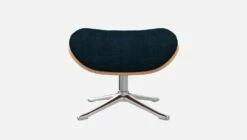 Habitat Repose-pieds En Noyer Et Tissu Melina - Bleu Encre - Pied Aluminium -meubles boutique marc repose p noyer mel bleu alu 10274581 2