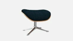 Habitat Repose-pieds En Noyer Et Tissu Melina - Bleu Encre - Pied Aluminium -meubles boutique marc repose p noyer mel bleu alu 10274585 2