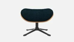 Habitat Repose-pieds En Noyer Et Tissu Melina - Bleu Encre - Pied Noir -meubles boutique marc repose p noyer mel bleu p nr 10274565 2