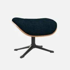 Habitat Repose-pieds En Noyer Et Tissu Melina - Bleu Encre - Pied Noir -meubles boutique marc repose p noyer mel bleu p nr 10274569 1