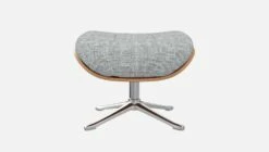 Habitat Repose-pieds En Noyer Et Tissu Melina - Gris Asphalte - Pied Aluminium -meubles boutique marc repose p noyer mel gris alu 10274517 2