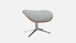 Habitat Repose-pieds En Noyer Et Tissu Melina - Gris Asphalte - Pied Aluminium -meubles boutique marc repose p noyer mel gris alu 10274521 2