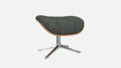 Habitat Repose-pieds En Noyer Et Tissu Melina - Gris Ardoise - Pied Aluminium -meubles boutique marc repose p noyer mel gris fon alu 10274457 2