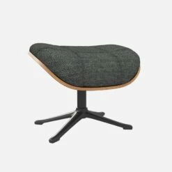 Habitat Repose-pieds En Noyer Et Tissu Melina - Gris Ardoise - Pied Noir -meubles boutique marc repose p noyer mel gris fon p nr 10274441 1