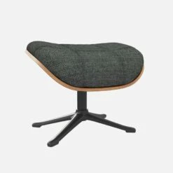 Habitat Repose-pieds En Noyer Et Tissu Melina - Gris Ardoise - Pied Noir -meubles boutique marc repose p noyer mel gris fon p nr 10274441