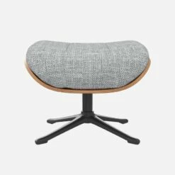 Habitat Repose-pieds En Noyer Et Tissu Melina - Gris Asphalte - Pied Noir -meubles boutique marc repose p noyer mel gris p nr 10274501 1