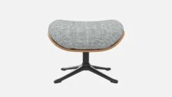 Habitat Repose-pieds En Noyer Et Tissu Melina - Gris Asphalte - Pied Noir -meubles boutique marc repose p noyer mel gris p nr 10274501 2