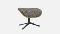 Habitat Repose-pieds En Noyer Et Tissu Venezia - Bleu Zingué - Pied Noir -meubles boutique marc repose p noyer ven bleu p nr 10274313 2