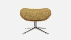 Habitat Repose-pieds En Noyer Et Tissu Venezia - Jaune épice - Pied Aluminium -meubles boutique marc repose p noyer ven mout alu 10274261 2