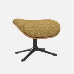 Habitat Repose-pieds En Noyer Et Tissu Venezia - Jaune épice - Pied Noir -meubles boutique marc repose p noyer ven mout p nr 10274249 1