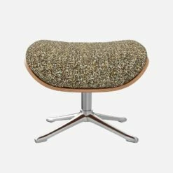 Habitat Repose-pieds En Noyer Et Tissu Venezia - Vert Lichen - Pied Aluminium -meubles boutique marc repose p noyer ven vert alu 10274197 1