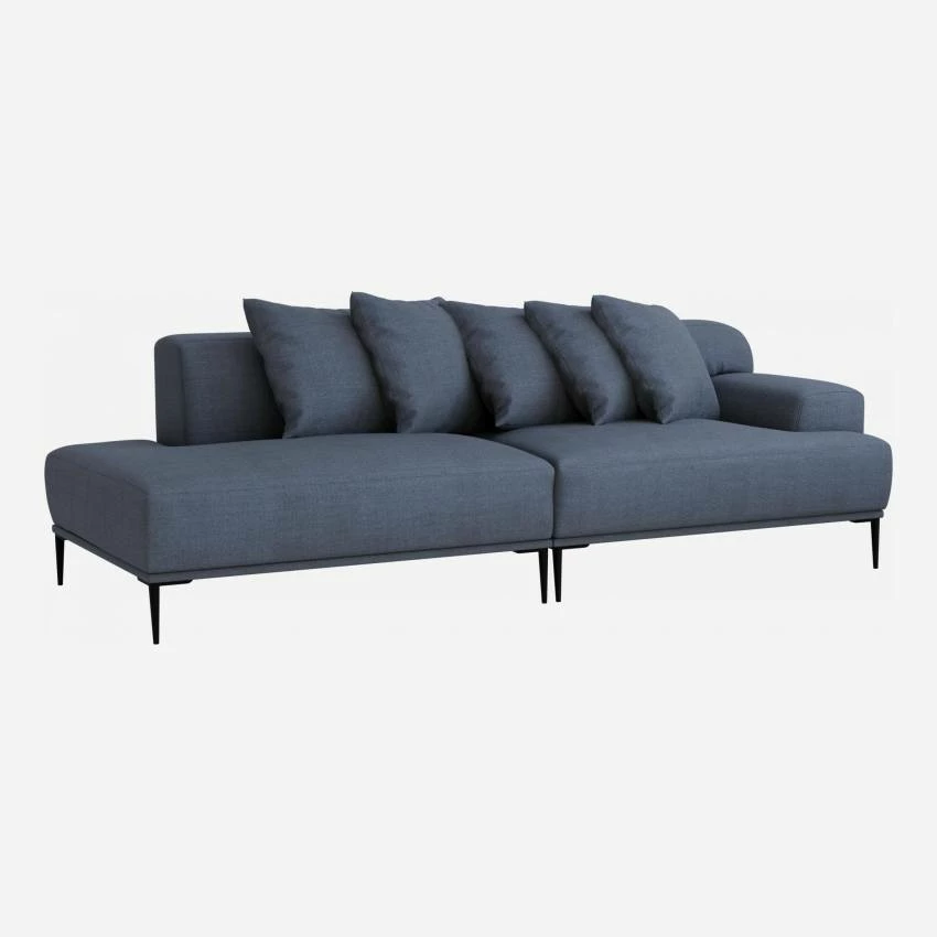 Habitat Méridienne Droite En Lin - Bleu 6 Habitat Méridienne Droite En Lin - Bleu – Image 6