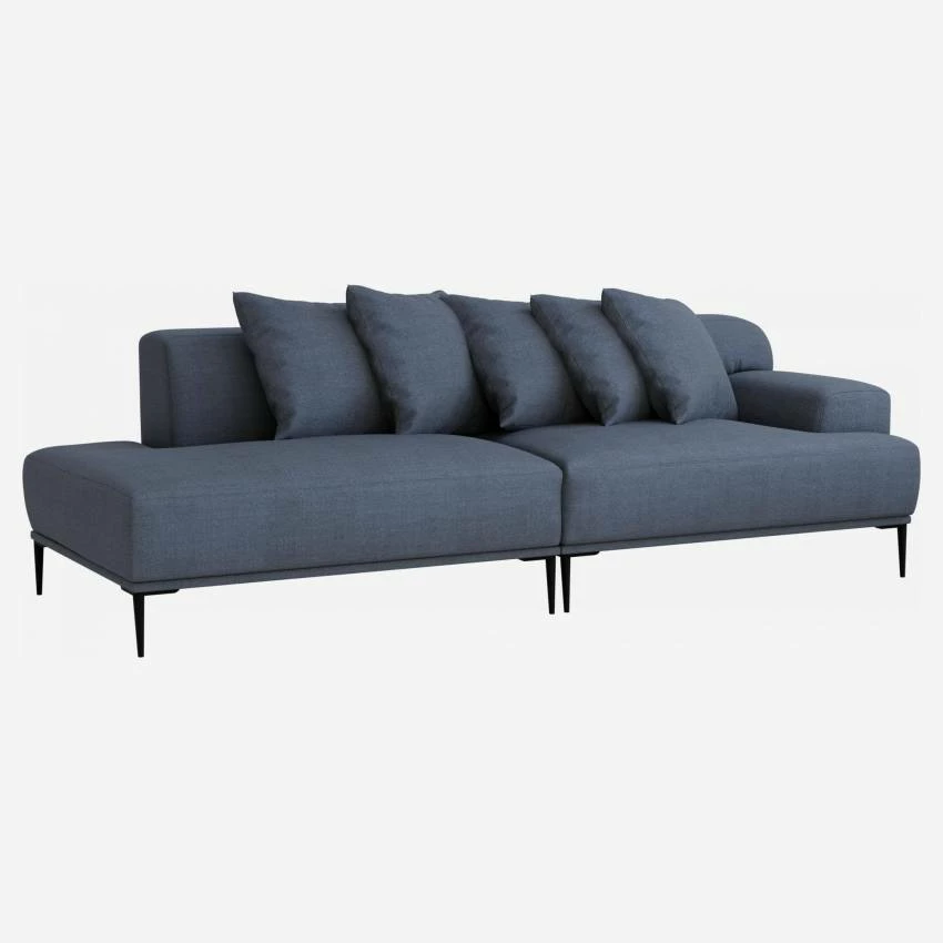 Habitat Méridienne Droite En Lin - Bleu 2 Habitat Méridienne Droite En Lin - Bleu – Image 2