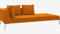 Habitat Méridienne Droite En Velours - Jaune Moutarde -meubles boutique meridienne droite en velours jaune 1105923 2