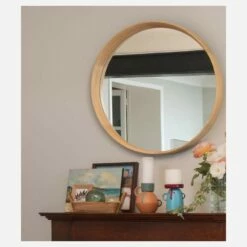 Habitat Miroir Rond 84 Cm En Chêne -meubles boutique miroir rond 84 cm en chene 1333845