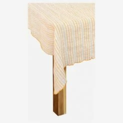 Habitat Nappe En Lin - 150 X 250 Cm - Blanc Et Orange