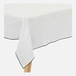 Habitat Nappe En Lin - 150 X 250 Cm - Rayures Noires -meubles boutique nappe en lin 150 x 250 cm rayures noires 1328161 1