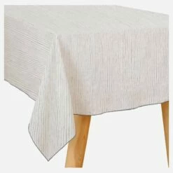 Habitat Nappe En Lin - 150 X 250 Cm - Rayures Noires -meubles boutique nappe en lin 150 x 250 cm rayures noires 1328165