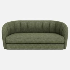 Habitat Canapé 3 Places Arrondi En Tissu Lucca - Vert Mousse