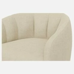 Habitat Fauteuil Arrondi En Tissu Lucca - Blanc Mastic -meubles boutique nova fauteuil forme arrondie beige 13513285