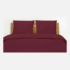 Habitat Parure De Lit En Coton égyptien - 240 X 260 Cm - Rouge Framboise -meubles boutique parure de lit en coton 260 x 240 cm 2 taies 65 x 65 cm framboise 1089429 1