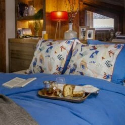 Habitat Parure De Lit En Lin - 220 X 240 Cm - Bleu électrique -meubles boutique parure de lit en lin 220 x 240 cm bleu electrique 5321659 1