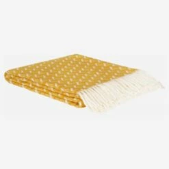 Habitat Plaid 127 X 178 Cm - Coton - Moutarde