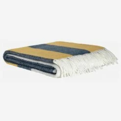 Habitat Plaid En Coton Gratté - 130 X 170 Cm - Jaune