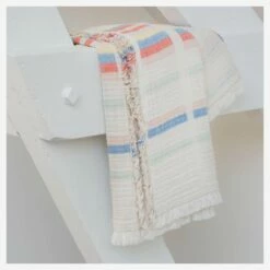 Habitat Plaid En Gaze De Coton - 130 X 170 Cm - Design By Floriane Jacques -meubles boutique plaid en gaze de coton 130 x 170 cm multicolore 4155527