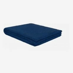 Habitat Plaid Tricoté En Coton - 130 X 170 Cm - Bleu -meubles boutique plaid tricote en coton 130 x 170 cm bleu 1327513 1