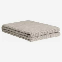 Habitat Plaid Tricoté En Coton - 130 X 170 Cm - Gris