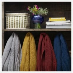 Habitat Plaid Tricoté En Coton - 130 X 170 Cm - Gris -meubles boutique plaid tricote en coton 130 x 170 cm gris 13503251